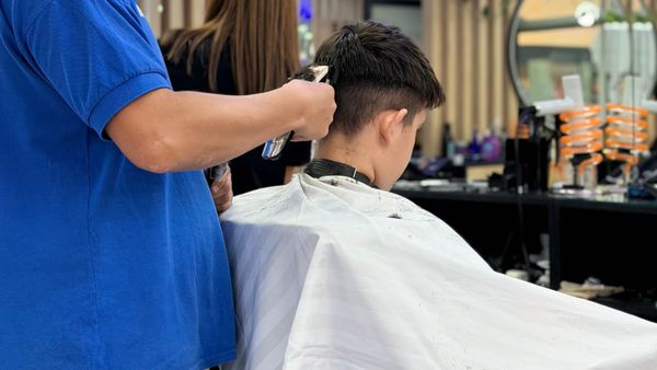 getting a haircut